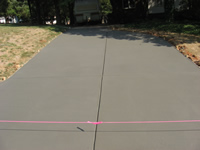 Newly poured driveway